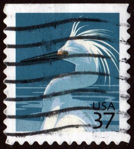 SC#3830D 37¢ Snowy Egret Booklet Single (2004) Used