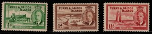 Turks & Caicos Islands #105-107; Set of 3; MH VF