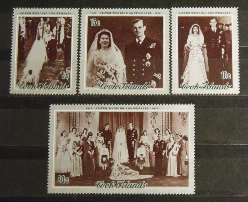 8957   Cook Islands   MNH # 335-338   25th Wedding Anniversary    CV$ 1.80