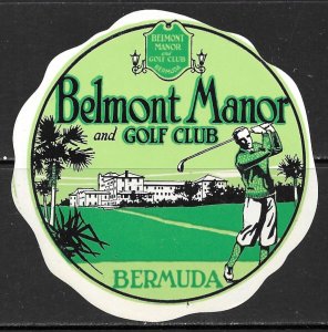 BERMUDA Belmont Manor and Golf Club Baggage Label MNH
