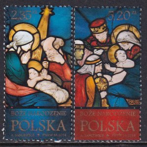 Poland 2014 Sc 4152-3 Christmas Stained Glass Windows Stamp CTO