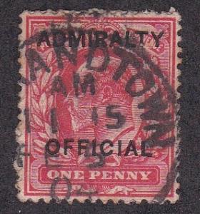 Great Britain # O73, Admiralty Official Overprint, Used, 1/3 Cat.