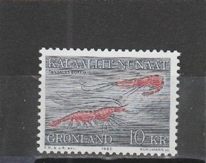 Greenland  Scott#  136  MNH  (1982 Caridean Shrimp)