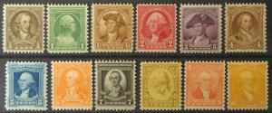 Scott US #704-15 Washington Bicentennial F-VF NH