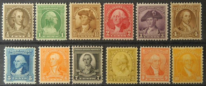 Scott US #704-15 Washington Bicentennial F-VF NH