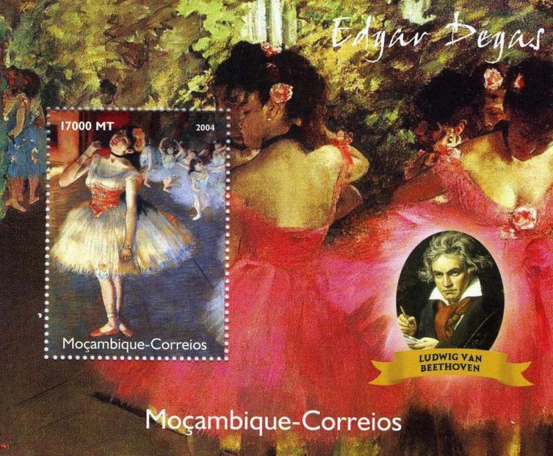 Mozambique 2004 BEETHOVEN Edgar DEGAS Paintings s/s Perforated Mint (NH)