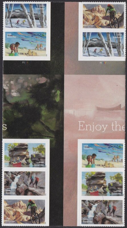 US 5475-5479 Enjoy the Great Outdoors forever cross gutter block 10 MNH 2020