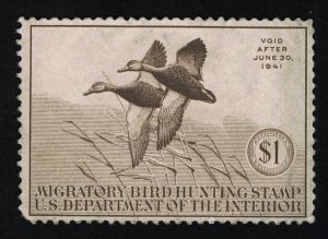 VERY AFFORDABLE GENUINE SCOTT #RW7 F-VF USED 1940 SEPIA DUCK STAMP #19138