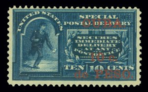 US Administration 1899  SPECIAL DELIVERY overprinted 10c blue Scott # E1 mint MH