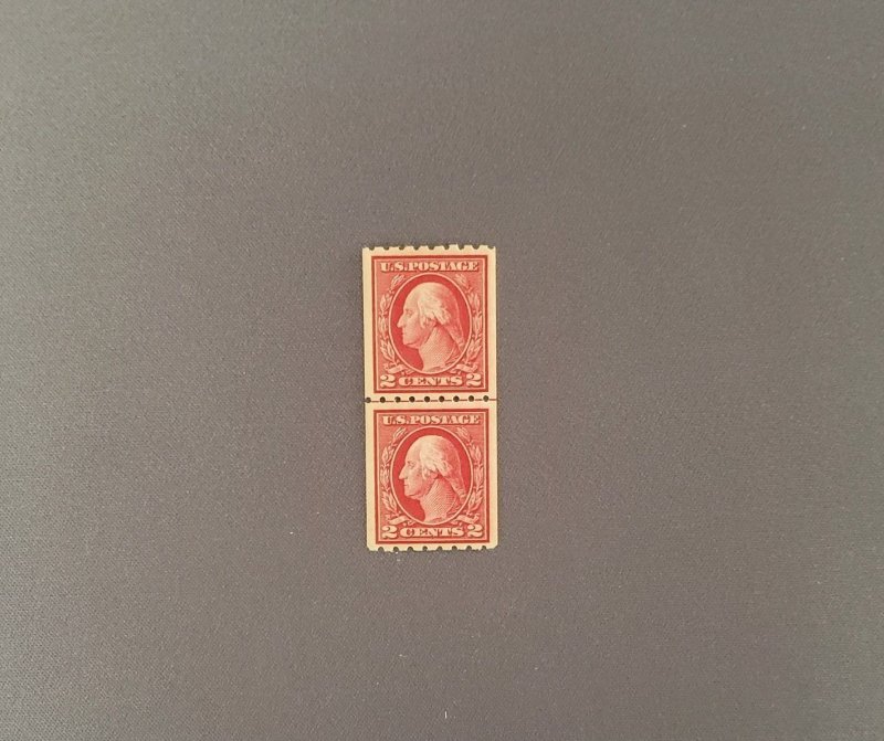 411, Washington, Coil, Mint, Prev Hinged, Very Fine, Pair, CV $75.00