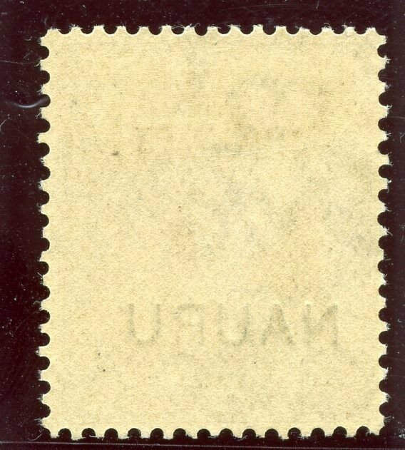 Nauru 1916 KGV KGV 1s bistre-brown overprinted SPECIMEN MLH. SG 12s.