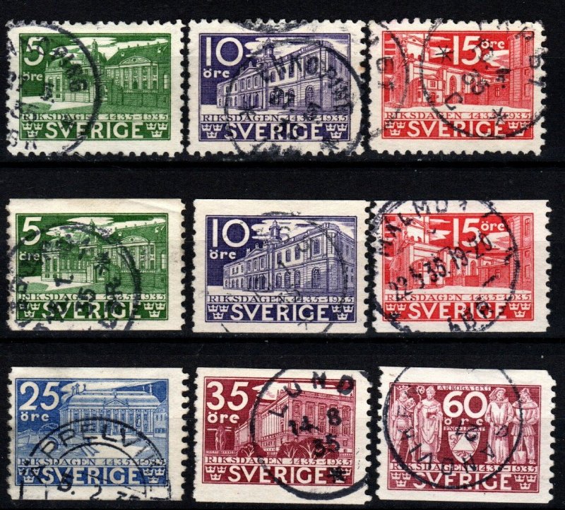 Sweden #239-47 F-VF Used CV $14.80  (X4500)