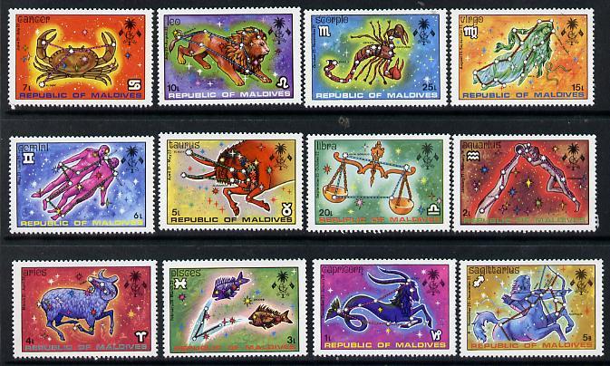 Maldive Islands 1974 Signs of the Zodiac set of 12 unmoun...
