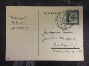 1941 Warsaw Poland GG Registered  Cover To Petrikau April 20 Birth Day Cancel