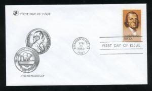 US 2038 Joseph Priestley UA Readers Digest FDC