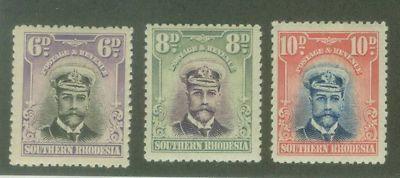 Southern Rhodesia 1924-9 KGV sg7-9 MINT