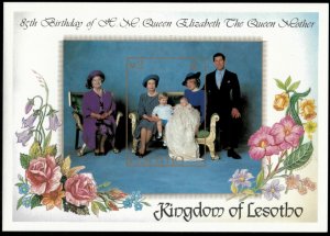 Lesotho 1985 - The Queen Mother - IMPERF Souvenir Stamp Sheet - Scott #474 - MNH