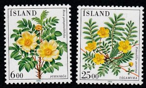 Iceland # 586-587, Flowers, Mint NH, 1/2 Cat.