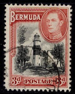 BERMUDA GVI SG114, 3d black & rose red, FINE USED.