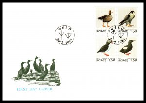 Norway 759-762 Birds U/A FDC