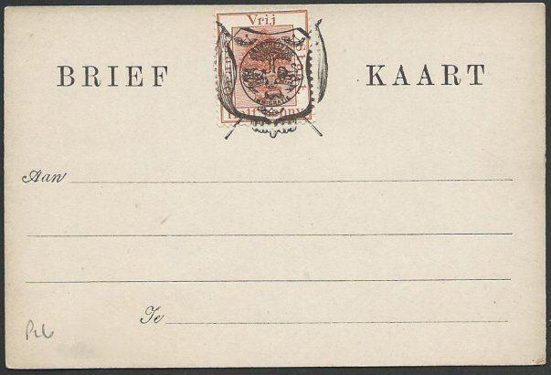 ORANGE FREE STATE ½d on postcard opted Arms, unused........................57027