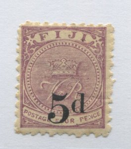 Fiji QV 1891  5d on 4d mint o.g. hinged