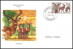 Chad 566 Antelope Typed FDC