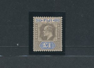 1903 Fiji - Stanley Gibbons #114 - £1 - Pound grey black and ultramarine - MNH*