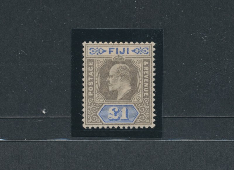 1903 Fiji - Stanley Gibbons #114 - £1 - Pound grey black and ultramarine - MNH*