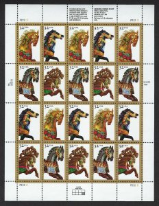 U.S.#2976-79 CAROUSEL HORSES  MINT, VF, NH   FULL SHEET @ FACE VALUE!