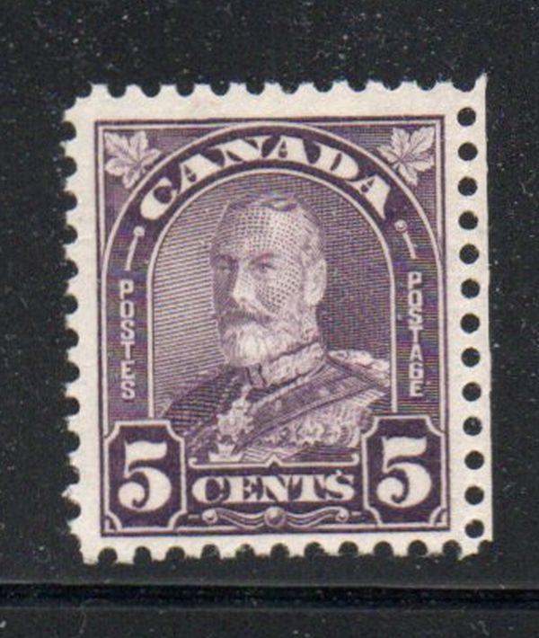 Canada Sc 169 1930 5 c dull violet G V arch issue stamp mint NH