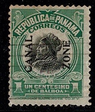 Canal Zone #52 U overprint on 1c Panama