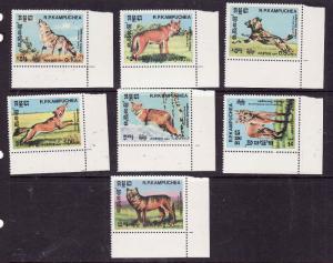 Cambodia-Sc#497-503-Unused NH set-Wild Animals-1984-