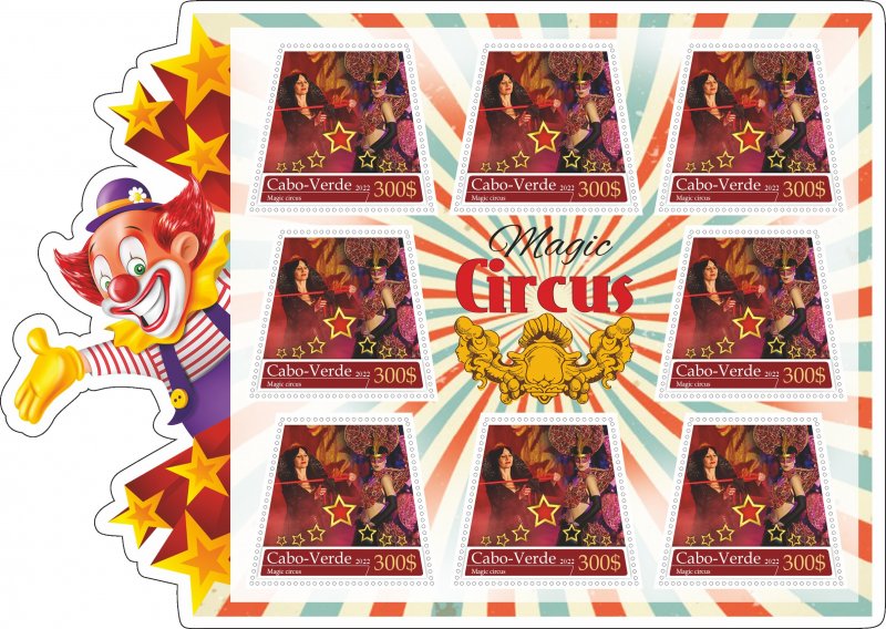 Stamps. Art. Circus 6 sheet perforated 2022 year Cabo Verde NEW