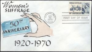 #1406 Woman Suffrage Ulrich FDC