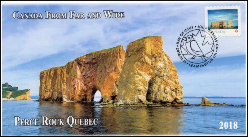 CA18-013, 2018, From Far and  Wide, Perce Rock, Day of Issue, FDC,