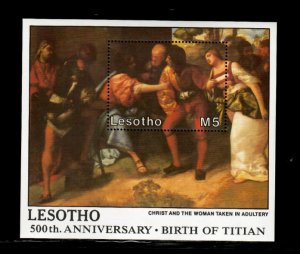 Lesotho 1988 - Titian Art Paintings - Souvenir Stamp Sheet - Scott #693 - MNH