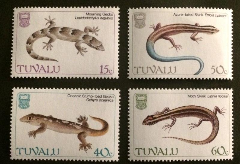 Tuvalu 1986** Mi.382-85. Lizards MNH [21;75]