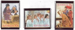 AUSTRALIA Scott 1005-1007 MNH** 1986 Christmas stamp set