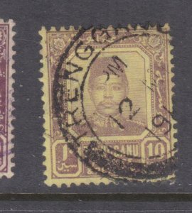 TRENGGANU, MALAYSIA, 1910 Sultan 10c. Purple on  Yellow, used.