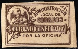 1892-93 Mexico Revenue Post Office Official Seal Closed And Sealed