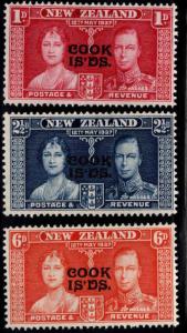 Cook Islands Scott 109-111 MH* Overprint set