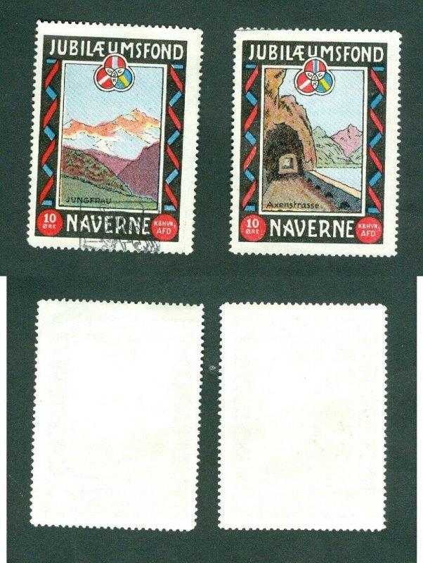 Denmark. 2 Poster Stamp +_ 1910 Navere Traveled Journeymen, Copenhagen