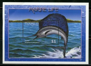 TUVALU MARINE LIFE GROUP OF THREE SOUVENIR SHEETS MINT NH