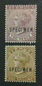 MOMEN: BERMUDA SG #26s,29s 1883-1904 SPECIMEN MINT OG H LOT #191501-277