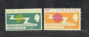 Hong Kong Sc#221+222 M/NH/VF, Cv. $24.50