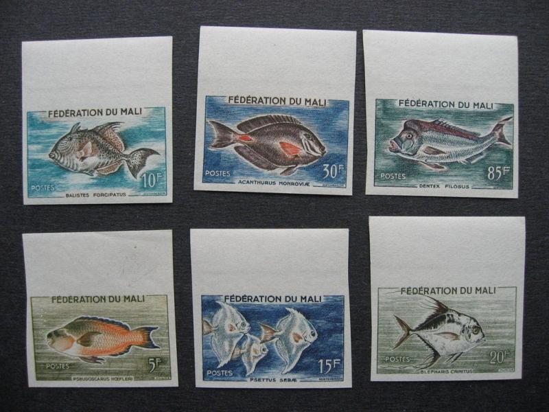 MALI fish Sc 2,3,4,5,7,8 MNH imperf nice stamps PLZ read description! 