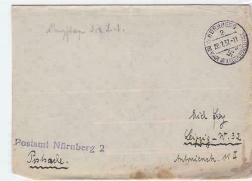 nurnberg 1937 leipzig cover ref r15613