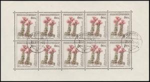 ✔️ CZECHOSLOVAKIA 1960 FLORA FLOWERS MINISHEET- MI. 1234/1239 (o) USED [CSB4A]