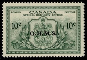 CANADA GVI SG OS20, 10c green, LH MINT. Cat £15.